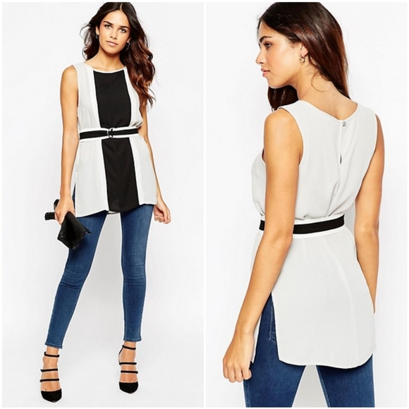 ❤️[3/$35] ASOS Colourblock Sleeveless Belted Tunic - Picture 2 of 7